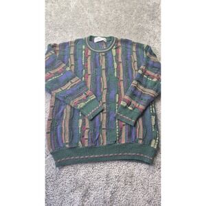 Vintage 90's Coogi Biggie Style John Ashford Colorful Knit Sweater‎ Men's Large